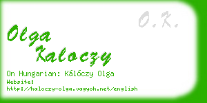 olga kaloczy business card