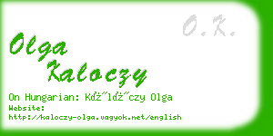 olga kaloczy business card